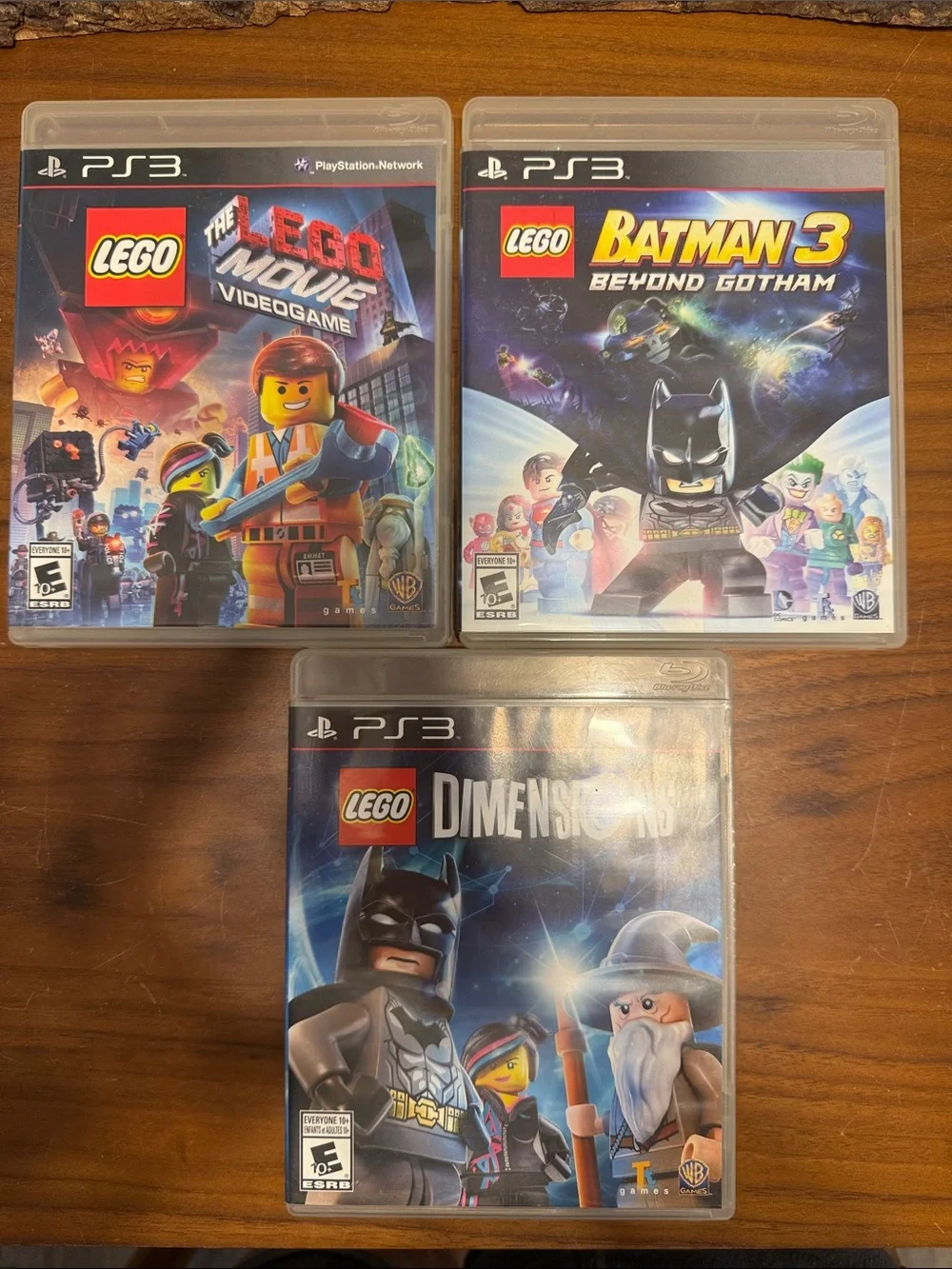 Lot of 3 Lego PS3 Game Set - video Lego movie Batman beyond Gotham Dimensions